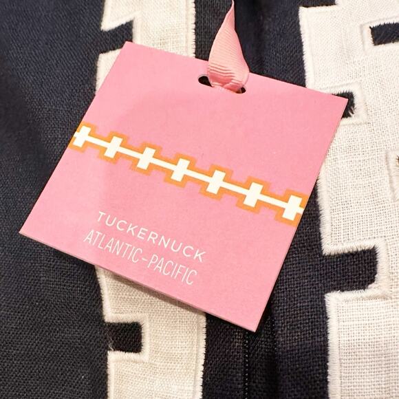 NWT Tuckernuck Atlantic Pacific Navy Blue White Embroidered Hartman Dress MEDIUM - Picture 13 of 16